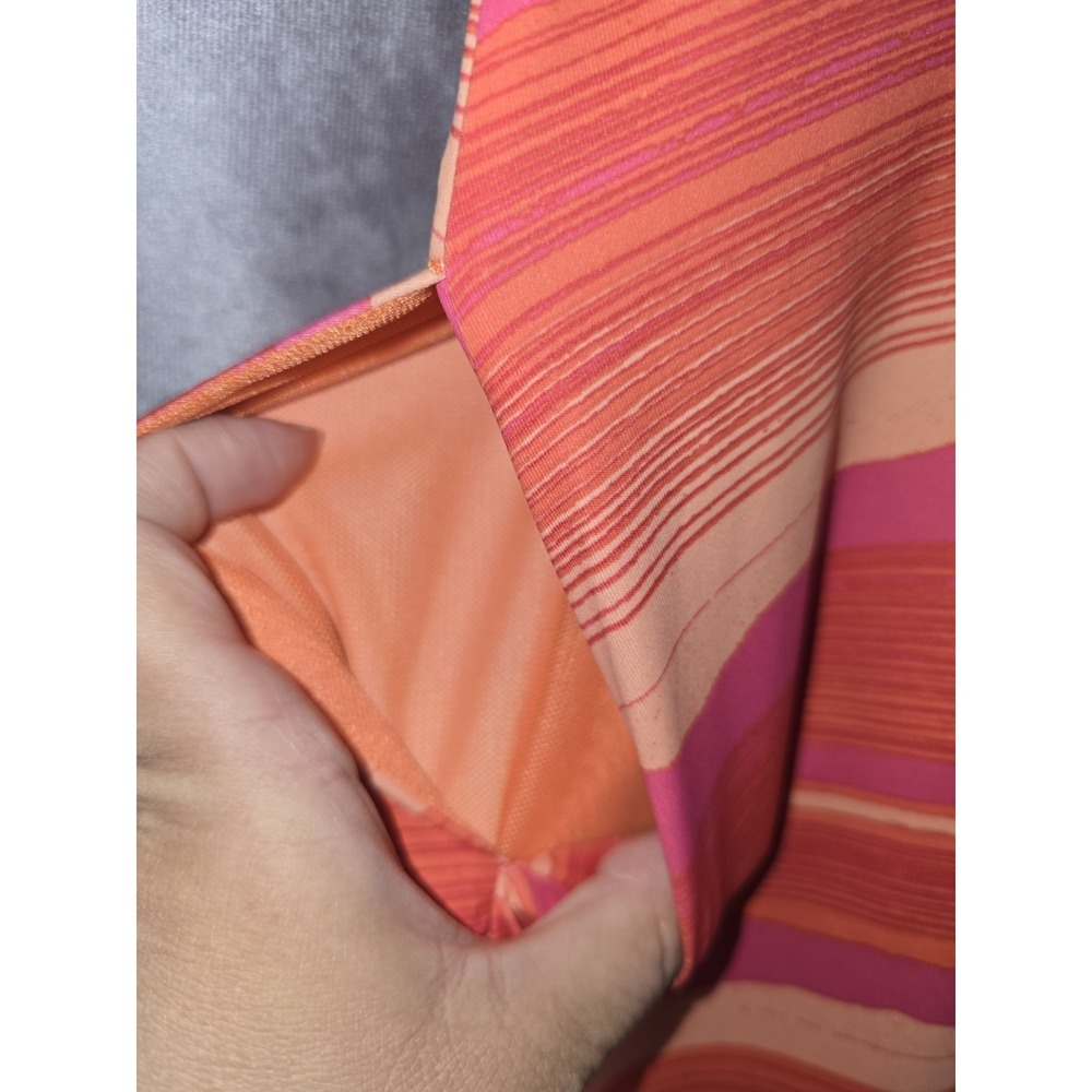 Columbia Women's Large Chill River Printed Dress Orange Stripes Size 1X - Picture 5 of 8